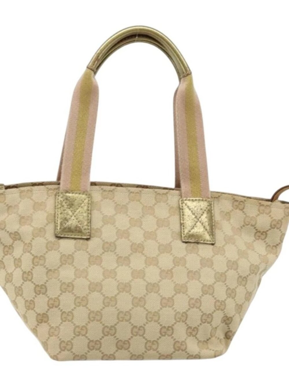 GUCCI GG Canvas Hand Bag Beige Gold 131228 Auth gh1835 - Picture 3 of 16